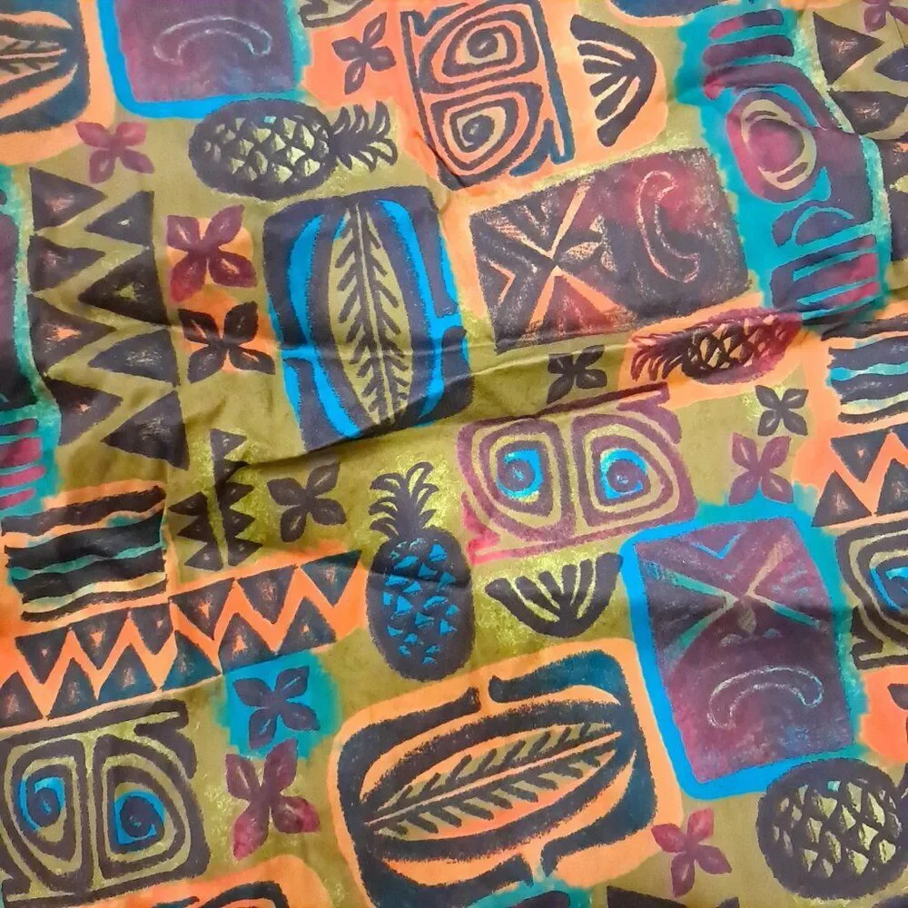 Spoonflower Set 2 Standard pillow Shams flanged tiki Polynesian green teal‎